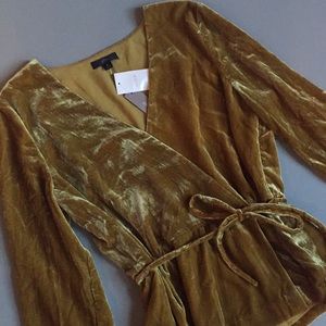Velvet Blouse V-Neck J. Crew